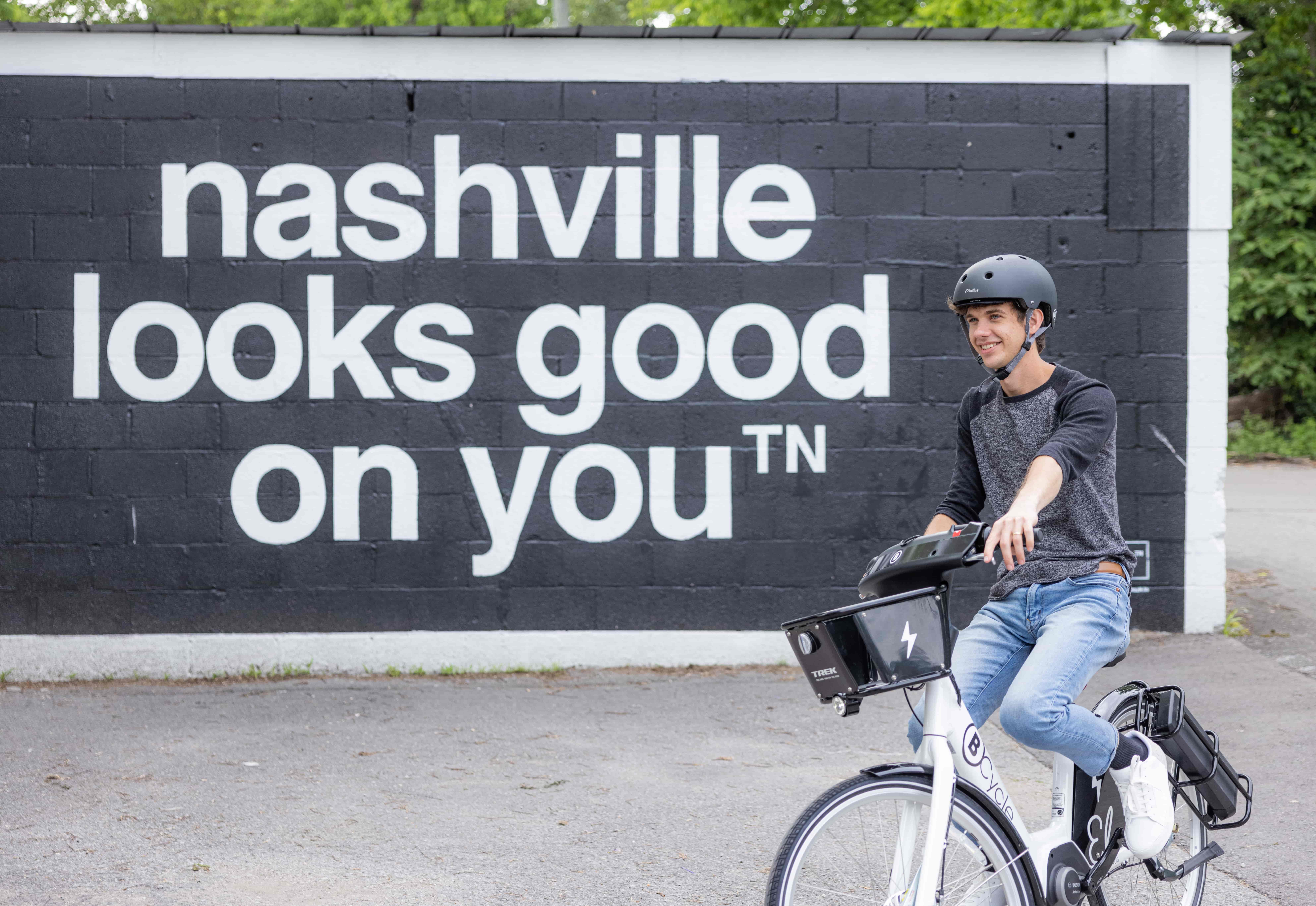 BCycle rider nashville looks good on you mural